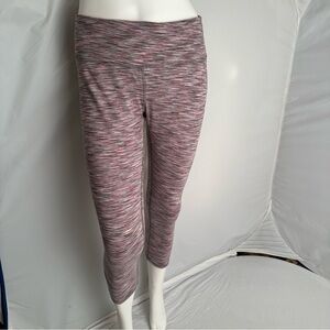 RBX Space Dyed pink gray white soft cotton stretch capri leggings